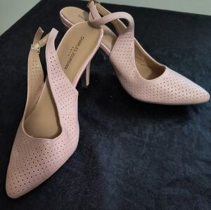 Charles Jourdan Paris Pink Perforated Heels